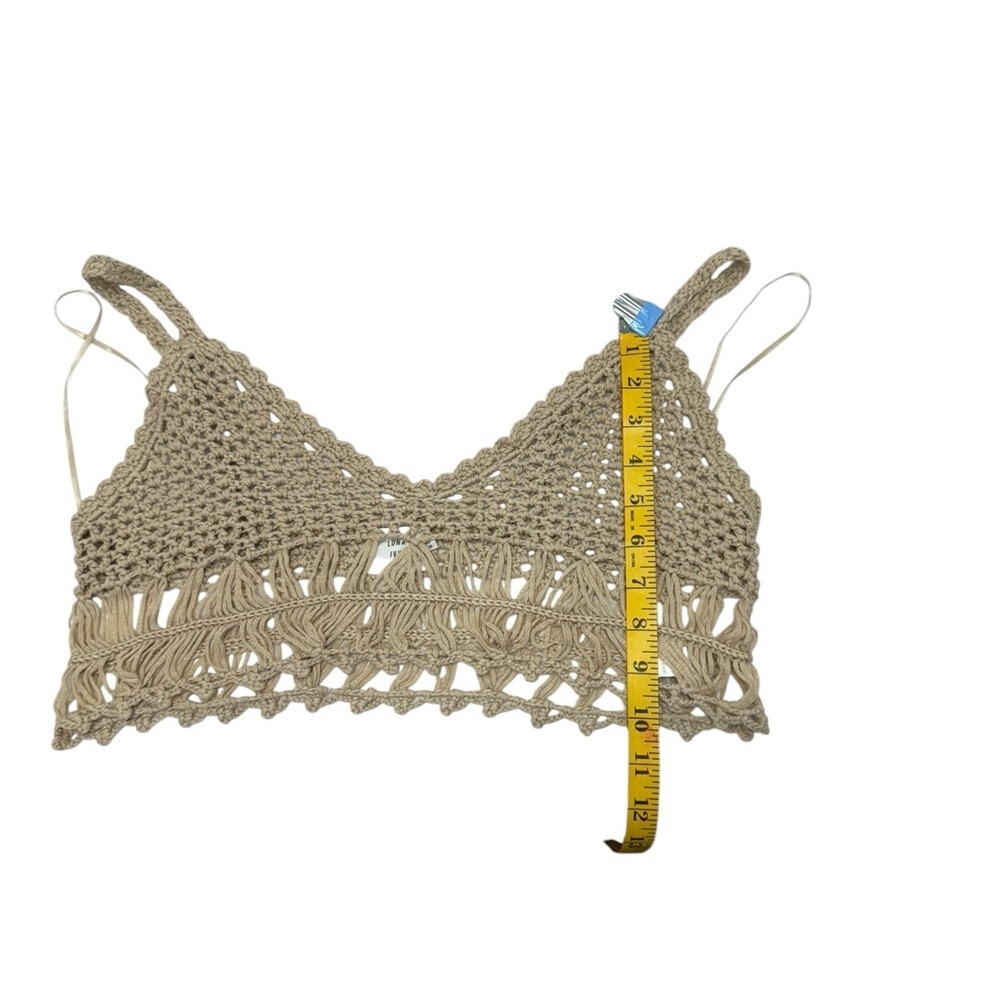 LUNA IVY.  Tan Cropped Cut Out Tank Top - Picture 4 of 6